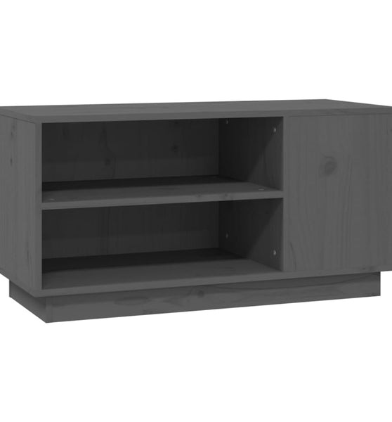 TV-Schrank Grau 80x35x40,5 cm Massivholz Kiefer