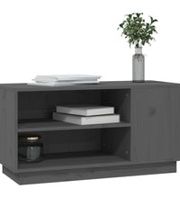 TV-Schrank Grau 80x35x40,5 cm Massivholz Kiefer