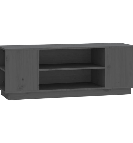 TV-Schrank Grau 110x35x40,5 cm Massivholz Kiefer