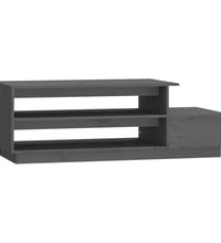 Couchtisch Grau 120x50x40,5 cm Massivholz Kiefer