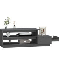 Couchtisch Grau 120x50x40,5 cm Massivholz Kiefer