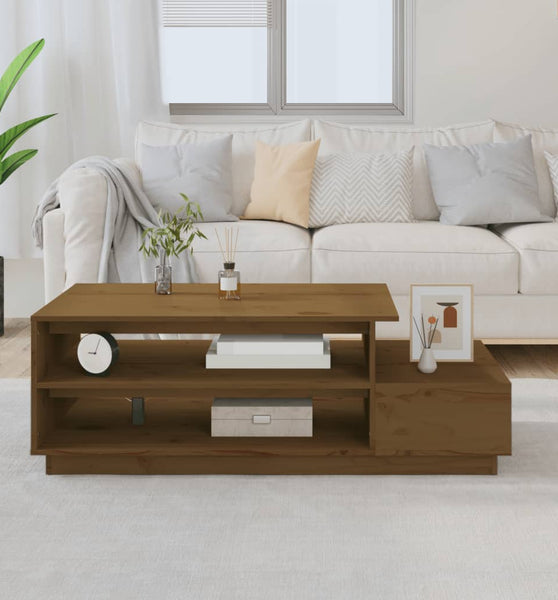 Couchtisch Honigbraun 120x50x40,5 cm Massivholz Kiefer