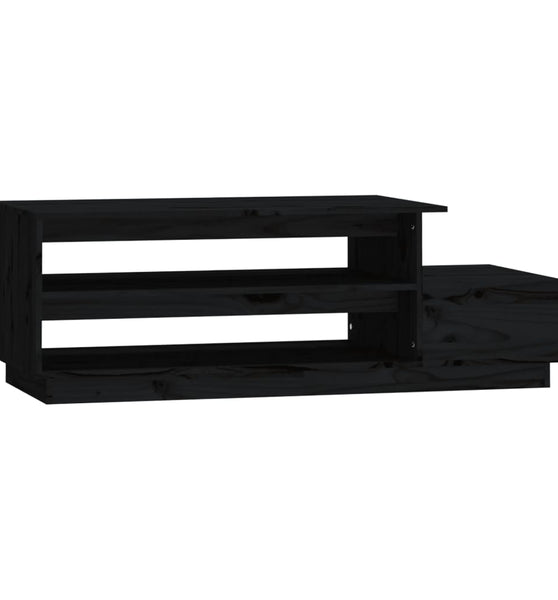 Couchtisch Schwarz 120x50x40,5 cm Massivholz Kiefer