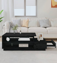 Couchtisch Schwarz 120x50x40,5 cm Massivholz Kiefer