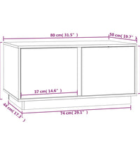 Couchtisch 80x50x40 cm Massivholz Kiefer