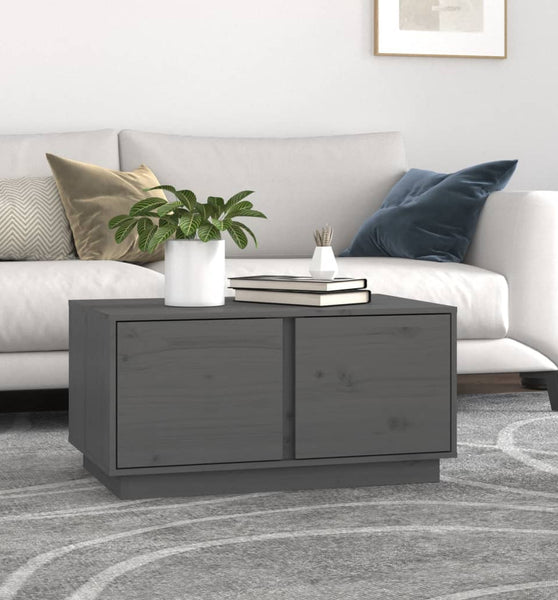 Couchtisch Grau 80x50x40 cm Massivholz Kiefer