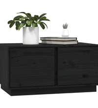 Couchtisch Schwarz 80x50x40 cm Massivholz Kiefer