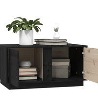 Couchtisch Schwarz 80x50x40 cm Massivholz Kiefer