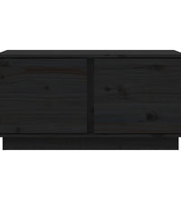 Couchtisch Schwarz 80x50x40 cm Massivholz Kiefer