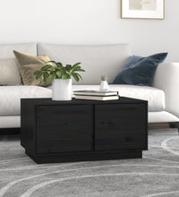 Couchtisch Schwarz 80x50x40 cm Massivholz Kiefer
