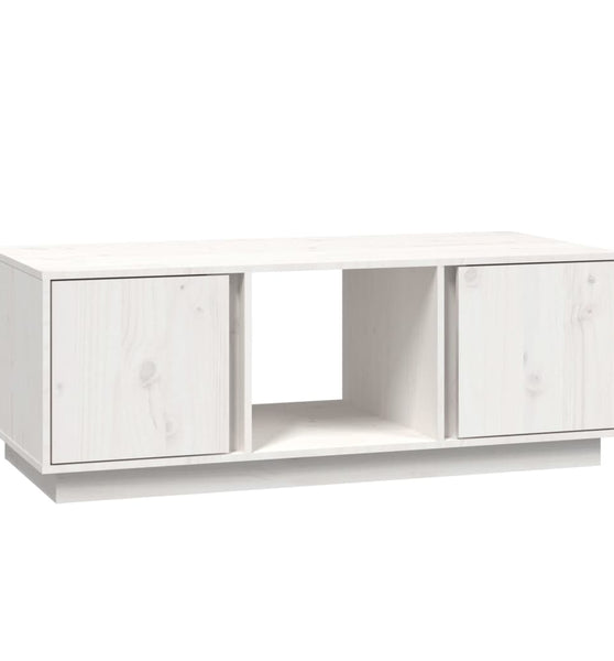 Couchtisch Weiß 110x50x40 cm Massivholz Kiefer
