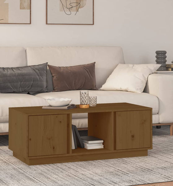 Couchtisch Honigbraun 110x50x40 cm Massivholz Kiefer