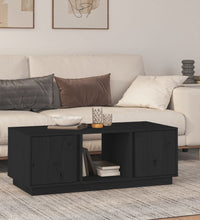 Couchtisch Schwarz 110x50x40 cm Massivholz Kiefer
