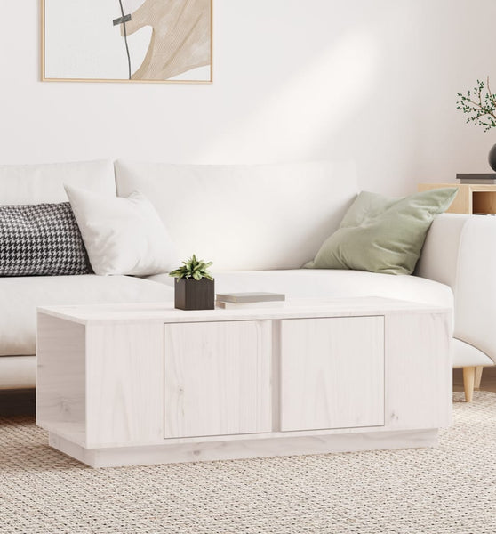 Couchtisch Weiß 110x50x40 cm Massivholz Kiefer