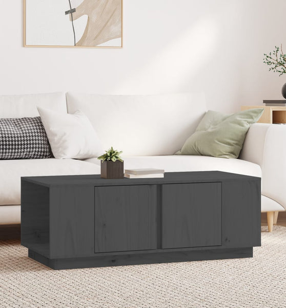 Couchtisch Grau 110x50x40 cm Massivholz Kiefer