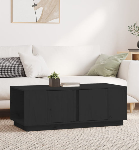 Couchtisch Schwarz 110x50x40 cm Massivholz Kiefer