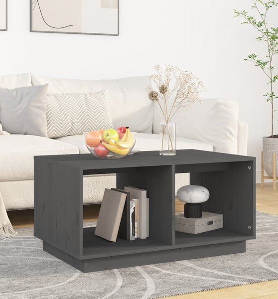 Couchtisch Grau 80x50x40 cm Massivholz Kiefer