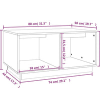 Couchtisch Honigbraun 80x50x40 cm Massivholz Kiefer