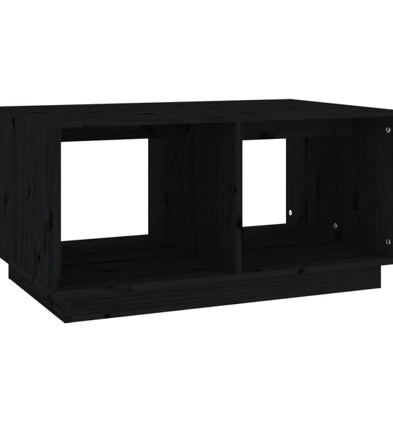 Couchtisch Schwarz 80x50x40 cm Massivholz Kiefer