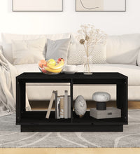 Couchtisch Schwarz 80x50x40 cm Massivholz Kiefer