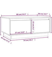 Couchtisch 80x50x35 cm Massivholz Kiefer