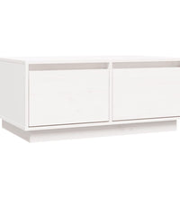 Couchtisch Weiß 80x50x35 cm Massivholz Kiefer