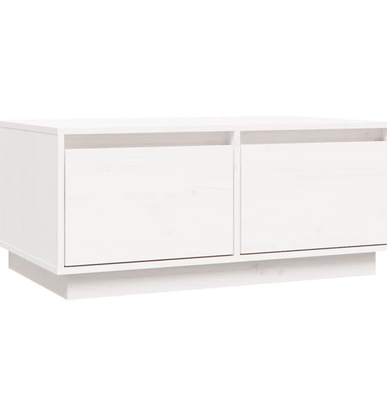 Couchtisch Weiß 80x50x35 cm Massivholz Kiefer