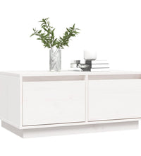 Couchtisch Weiß 80x50x35 cm Massivholz Kiefer