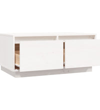 Couchtisch Weiß 80x50x35 cm Massivholz Kiefer
