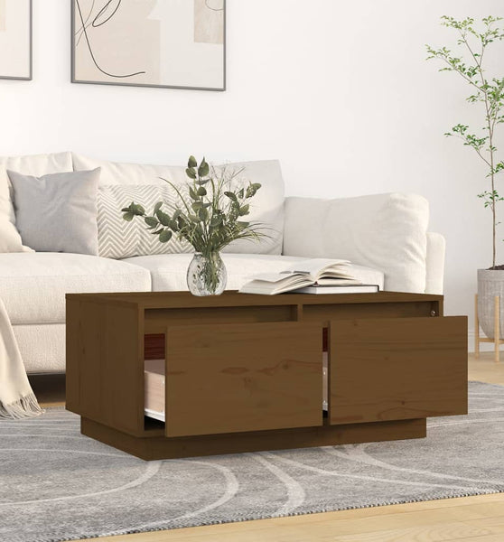 Couchtisch Honigbraun 80x50x35 cm Massivholz Kiefer