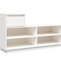 Schuhregal Weiß 110x34x61 cm Massivholz Kiefer