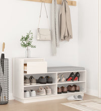 Schuhregal Weiß 110x34x61 cm Massivholz Kiefer