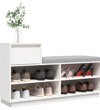 Schuhregal Weiß 110x34x61 cm Massivholz Kiefer