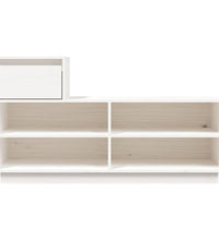 Schuhregal Weiß 110x34x61 cm Massivholz Kiefer