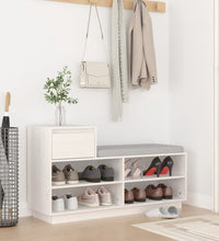 Schuhregal Weiß 110x34x61 cm Massivholz Kiefer