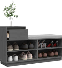 Schuhregal Grau 110x34x61 cm Massivholz Kiefer