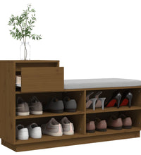 Schuhregal Honigbraun 110x34x61 cm Massivholz Kiefer