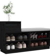 Schuhregal Schwarz 110x34x61 cm Massivholz Kiefer