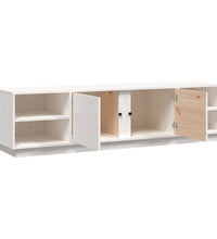 TV-Schrank Weiß 156x40x40 cm Massivholz Kiefer