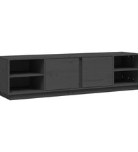 TV-Schrank Grau 156x40x40 cm Massivholz Kiefer