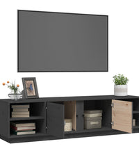 TV-Schrank Grau 156x40x40 cm Massivholz Kiefer