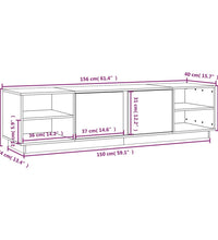 TV-Schrank Grau 156x40x40 cm Massivholz Kiefer