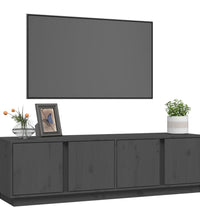 TV-Schrank Grau 140x40x40 cm Massivholz Kiefer