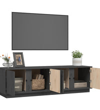 TV-Schrank Grau 140x40x40 cm Massivholz Kiefer