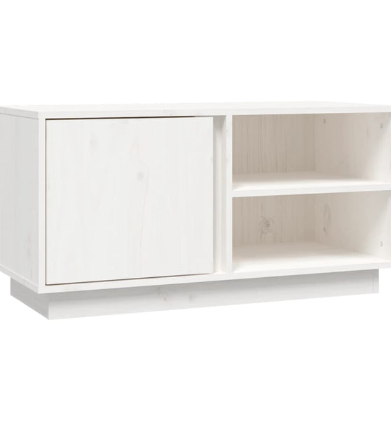 TV-Schrank Weiß 80x35x40,5 cm Massivholz Kiefer