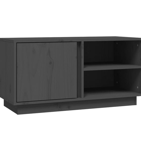 TV-Schrank Grau 80x35x40,5 cm Massivholz Kiefer