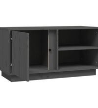 TV-Schrank Grau 80x35x40,5 cm Massivholz Kiefer