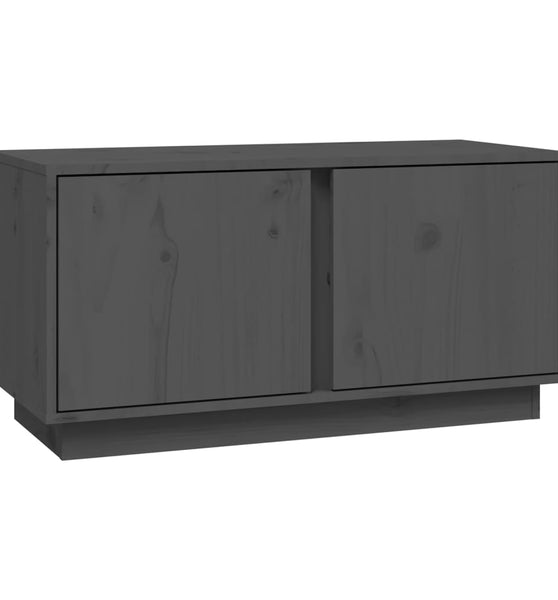 TV-Schrank Grau 80x35x40,5 cm Massivholz Kiefer