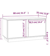 TV-Schrank Grau 80x35x40,5 cm Massivholz Kiefer