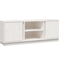 TV-Schrank Weiß 110x35x40,5 cm Massivholz Kiefer